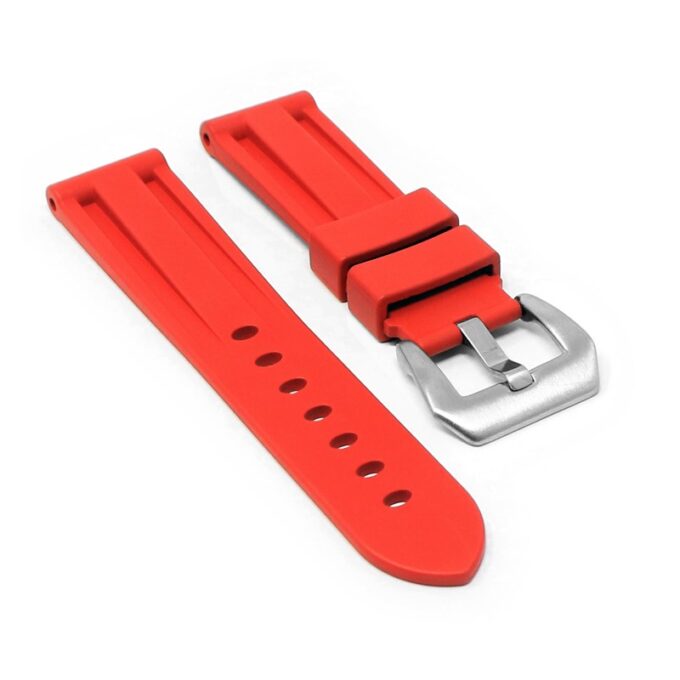 fk22.6 Angle Red DASSARI Heavy Duty FKM Rubber Watch Band Strap 22mm 24mm