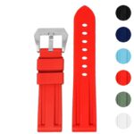 fk22.6 Gallery Red DASSARI Heavy Duty FKM Rubber Watch Band Strap 22mm 24mm