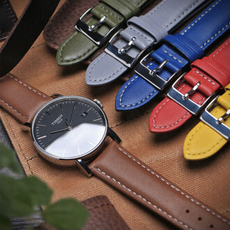 st18 Creative Photo Padded Smooth Leather Watch Band Strap