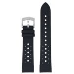 kd7.1.1 Up Black DASSARI Perforated Sailcloth Watch Band Strap 19mm 20mm 22mm