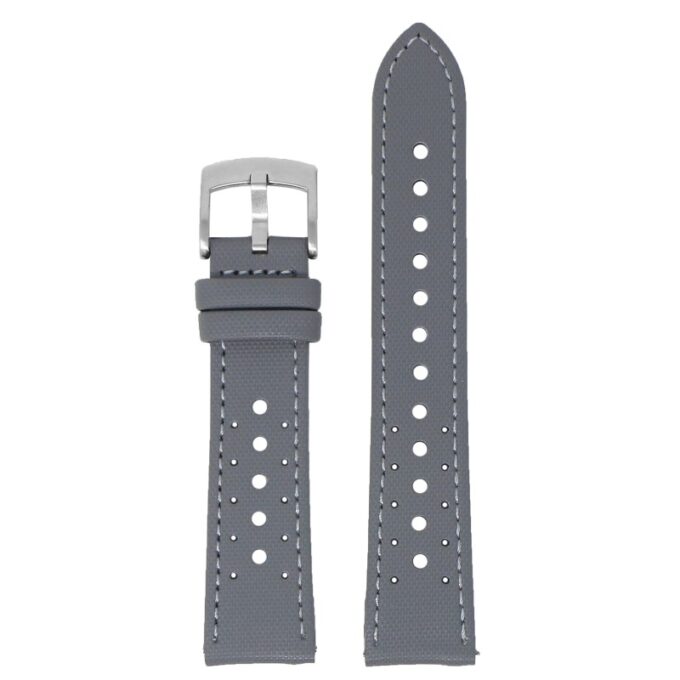 kd7.7.7 Up Grey DASSARI Perforated Sailcloth Watch Band Strap 19mm 20mm 22mm