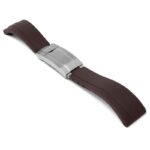 r.rx8.2.bs Main Brown Brushed Silver Clasp StrapsCo Gridlock Rubber Watch Band Strap for Rolex 20mm