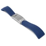 r.rx8.5.bs Main Blue Brushed Silver Clasp StrapsCo Gridlock Rubber Watch Band Strap for Rolex 20mm