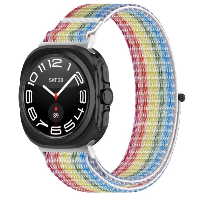 s.ny12.abc Front Rainbow StrapsCo Nylon Comfort Watch Band Strap for Samsung Galaxy Watch Ultra