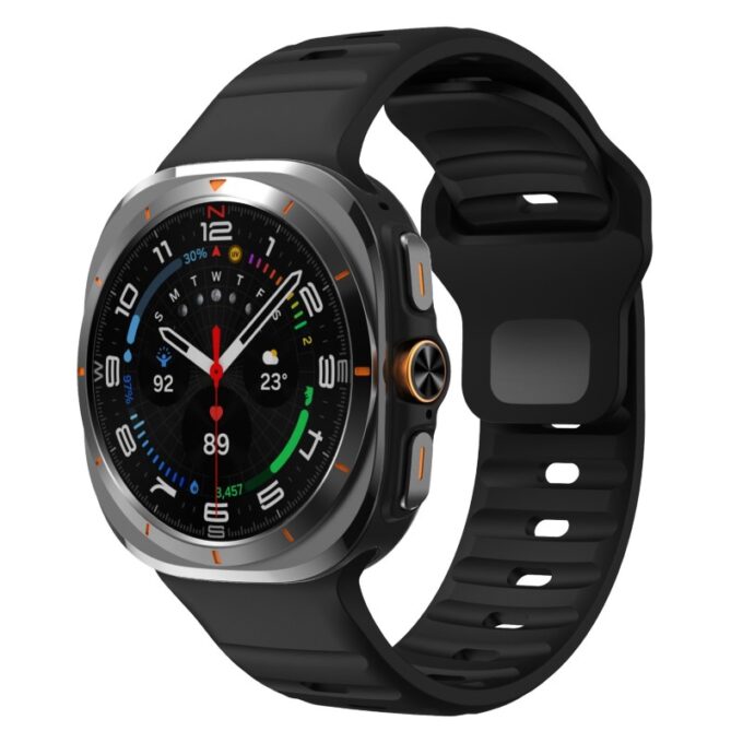 s.r37.1 Front Black StrapsCo Active Band Watch Strap for Samsung Galaxy Watch Ultra