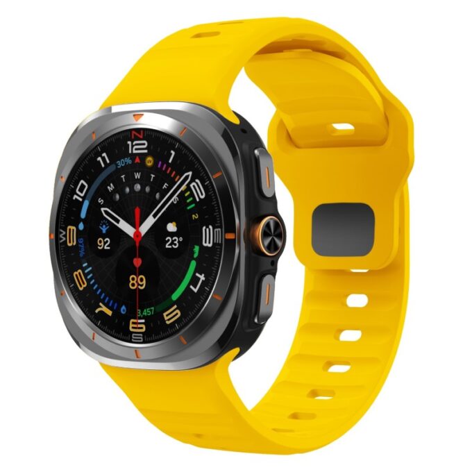 s.r37.10 Front Yellow StrapsCo Active Band Watch Strap for Samsung Galaxy Watch Ultra