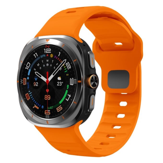 s.r37.12 Front Orange StrapsCo Active Band Watch Strap for Samsung Galaxy Watch Ultra