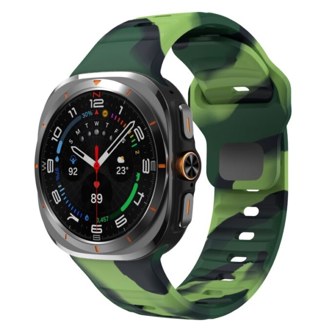 s.r37.1b Front Camo Green StrapsCo Active Band Watch Strap for Samsung Galaxy Watch Ultra