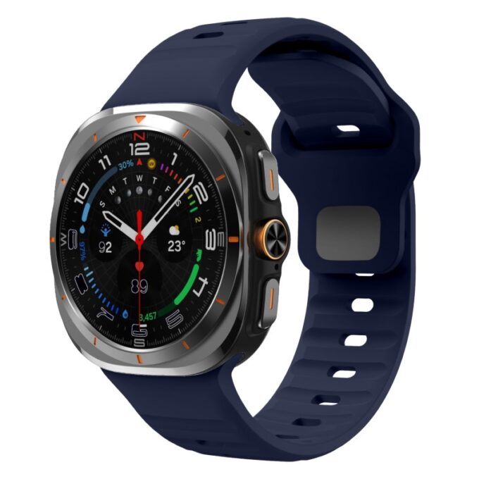 s.r37.5b Front Midnight Blue StrapsCo Active Band Watch Strap for Samsung Galaxy Watch Ultra