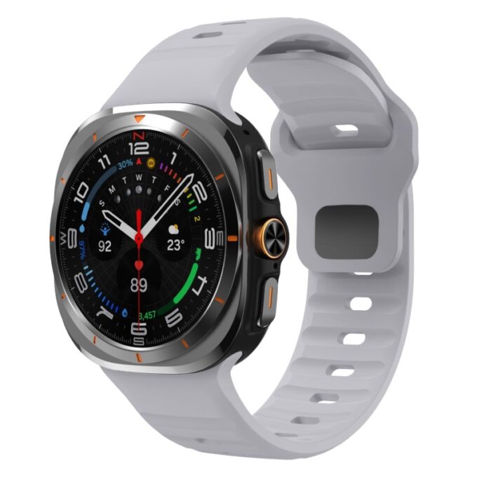 s.r37.7a Front Light Grey StrapsCo Active Band Watch Strap for Samsung Galaxy Watch Ultra