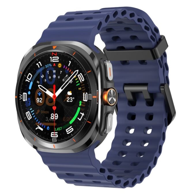 s.r38.5d Front Dark Blue StrapsCo Motion Watch Band Strap for Samsung Galaxy Watch Ultra