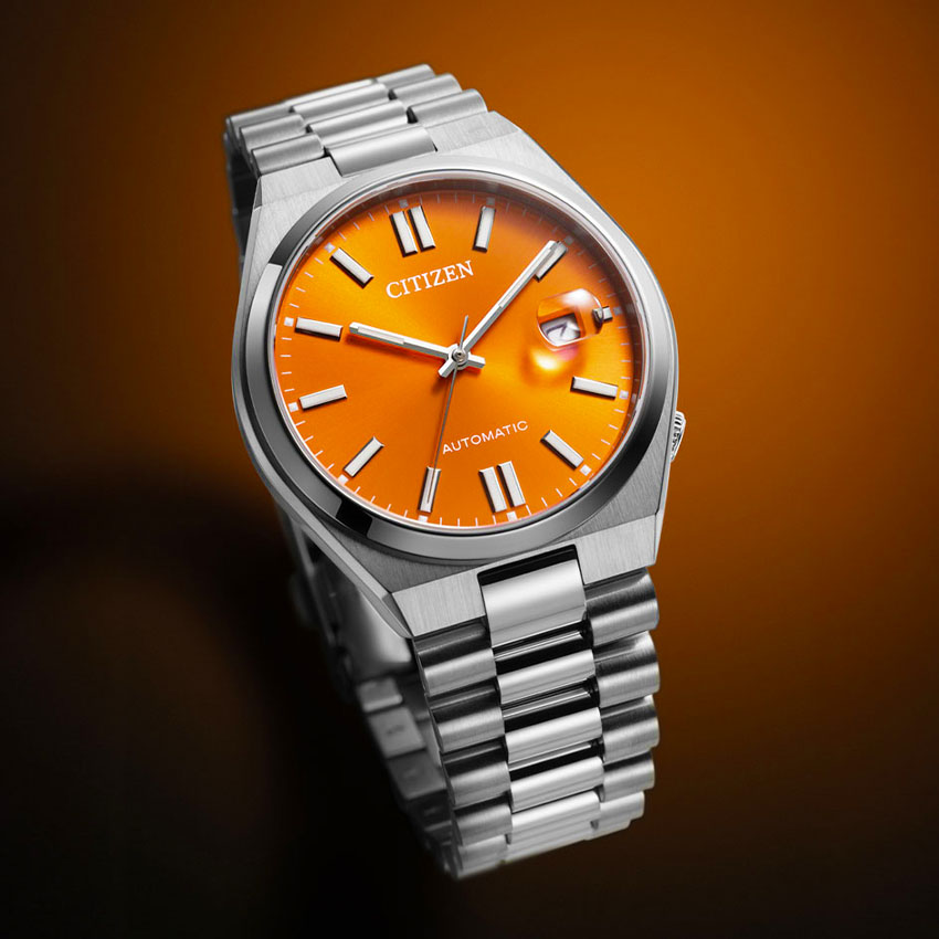 top orange dial watches citizen tsuyosa automatic orange