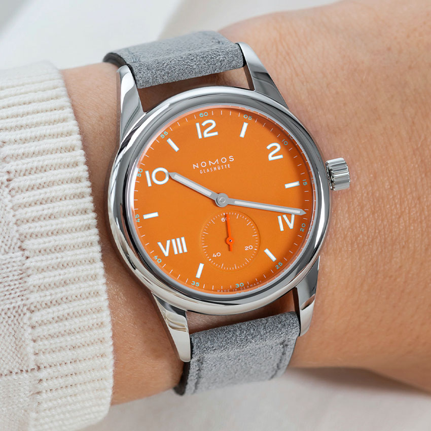 top orange dial watches nomos glashutte club campus future orange