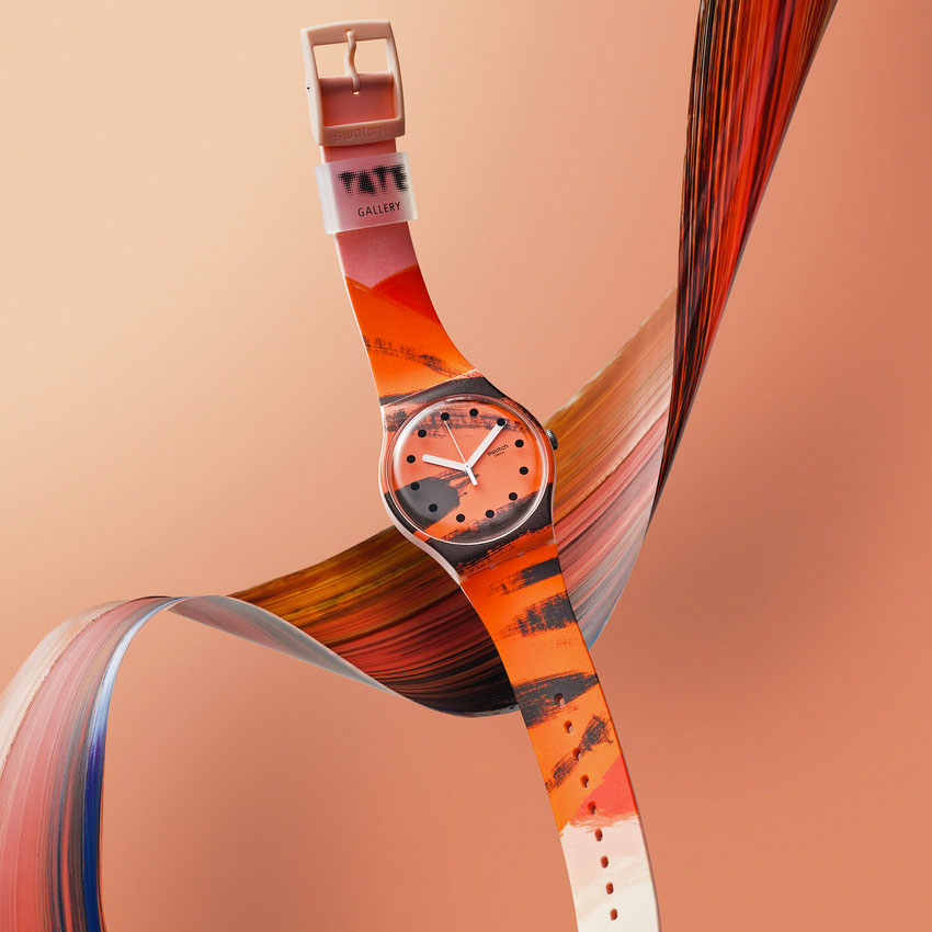 top orange dial watches swatch barns grahams orange and red on pink
