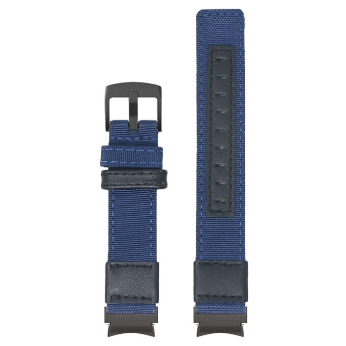 Up Blue StrapsCo Rugged Canvas Watch Band Strap with Black Adapter