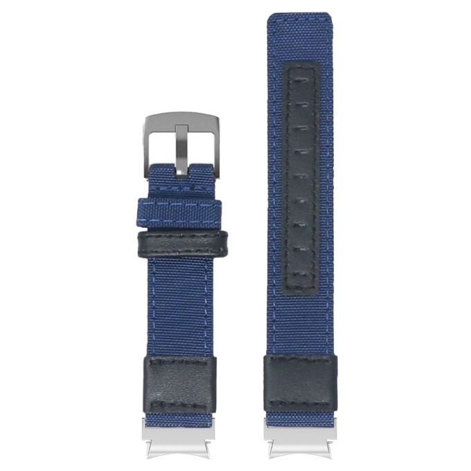 Up Blue StrapsCo Rugged Canvas Watch Band Strap with Brush Silver Adapter