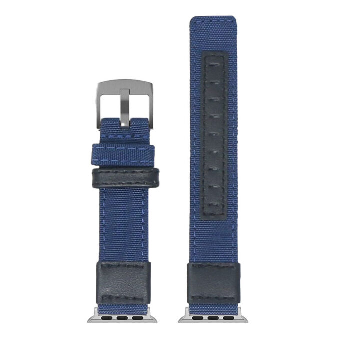 Up Blue StrapsCo Rugged Canvas Watch Band Strap with Brush Silver Adapter