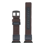 Up Brown StrapsCo Rugged Canvas Watch Band Strap with Black Adapter