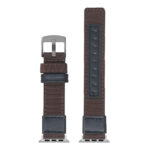 Up Brown StrapsCo Rugged Canvas Watch Band Strap with Brush Silver Adapter