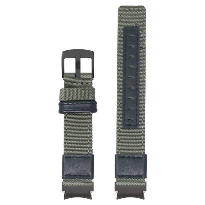 Up Green StrapsCo Rugged Canvas Watch Band Strap with Black Adapter