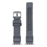 Up Grey StrapsCo Rugged Canvas Watch Band Strap with Brush Silver Adapter