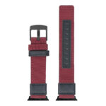 Up Red StrapsCo Rugged Canvas Watch Band Strap with Black Adapter