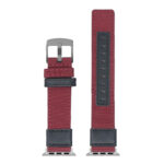 Up Red StrapsCo Rugged Canvas Watch Band Strap with Brush Silver Adapter