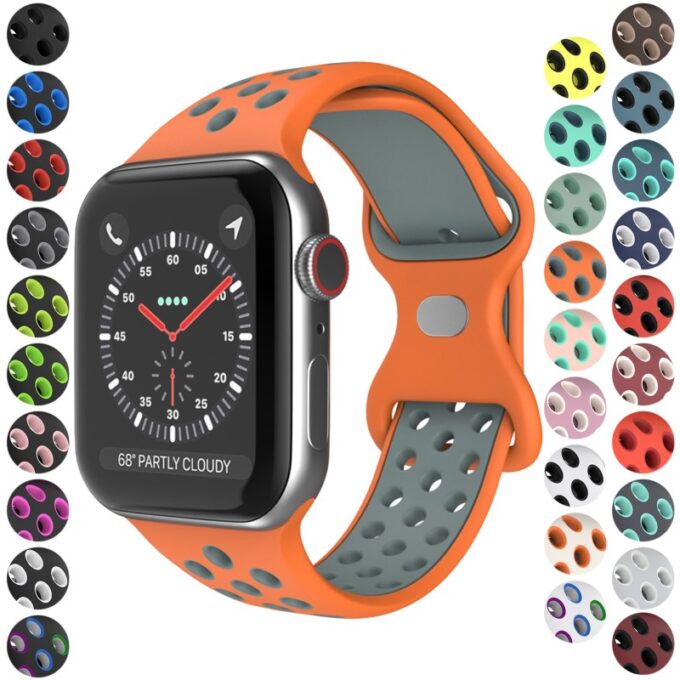 a.r24 Gallery StrapsCo Rubber ColorBlock Active Watch Band Strap For Apple Watch