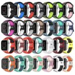 a.r24 all color StrapsCo Rubber ColorBlock Active Watch Band Strap For Apple Watch