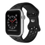 a.r24.1.1 Front Black StrapsCo Rubber ColorBlock Active Watch Band Strap For Apple Watch