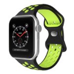 a.r24.1.10 Front Black & Yellow StrapsCo Rubber ColorBlock Active Watch Band Strap For Apple Watch