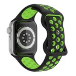 a.r24.1.11 Back Black & Green StrapsCo Rubber ColorBlock Active Watch Band Strap For Apple Watch