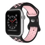 a.r24.1.13 Front Black & Pink StrapsCo Rubber ColorBlock Active Watch Band Strap For Apple Watch