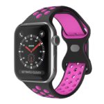 a.r24.1.18 Front Black & Purple StrapsCo Rubber ColorBlock Active Watch Band Strap For Apple Watch