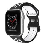 a.r24.1.22 Front Black & White StrapsCo Rubber ColorBlock Active Watch Band Strap For Apple Watch