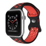 a.r24.1.6 Front Black & Red StrapsCo Rubber ColorBlock Active Watch Band Strap For Apple Watch