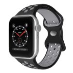 a.r24.1.7 Front Black & Grey StrapsCo Rubber ColorBlock Active Watch Band Strap For Apple Watch