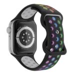 a.r24.1.abc Back Black & Rainbow StrapsCo Rubber ColorBlock Active Watch Band Strap For Apple Watch