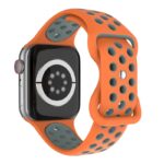 a.r24.12.7 Back Orange & Grey StrapsCo Rubber ColorBlock Active Watch Band Strap For Apple Watch