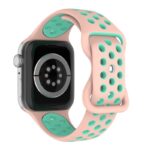 a.r24.13.11 Back Pink & Mint StrapsCo Rubber ColorBlock Active Watch Band Strap For Apple Watch