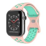 a.r24.13.11 Front Pink & Mint StrapsCo Rubber ColorBlock Active Watch Band Strap For Apple Watch