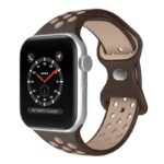 a.r24.2.3 Front Brown & Beige StrapsCo Rubber ColorBlock Active Watch Band Strap For Apple Watch