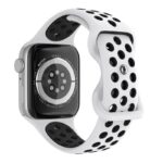 a.r24.22.1 Back White & Black StrapsCo Rubber ColorBlock Active Watch Band Strap For Apple Watch