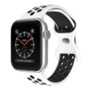 a.r24.22.1 Front White & Black StrapsCo Rubber ColorBlock Active Watch Band Strap For Apple Watch