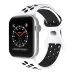 a.r24.22.1 Front White & Black StrapsCo Rubber ColorBlock Active Watch Band Strap For Apple Watch