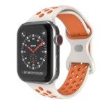 a.r24.22.12 Front White & Orange StrapsCo Rubber ColorBlock Active Watch Band Strap For Apple Watch