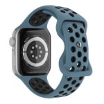 a.r24.5.1 Back Blue & Black StrapsCo Rubber ColorBlock Active Watch Band Strap For Apple Watch