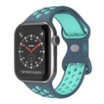 a.r24.5.11 front Blue & Teal StrapsCo Rubber ColorBlock Active Watch Band Strap For Apple Watch