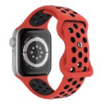 a.r24.6.1 Back Red & Black StrapsCo Rubber ColorBlock Active Watch Band Strap For Apple Watch