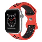 a.r24.6.1 Front Red & Black StrapsCo Rubber ColorBlock Active Watch Band Strap For Apple Watch